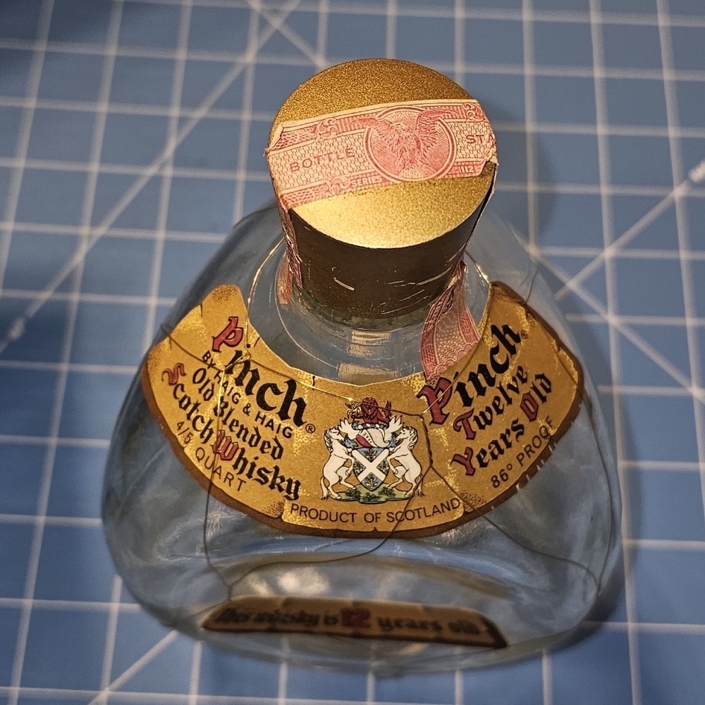 Rare 1970s VTG Haig & Haig Pinch Scotch Whiskey Bottle with Box (Empty)